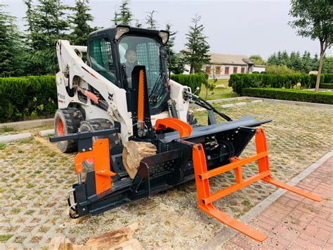 skid steer fire wood processor automatic firewood with saw and|skid steer mounted wood processor.